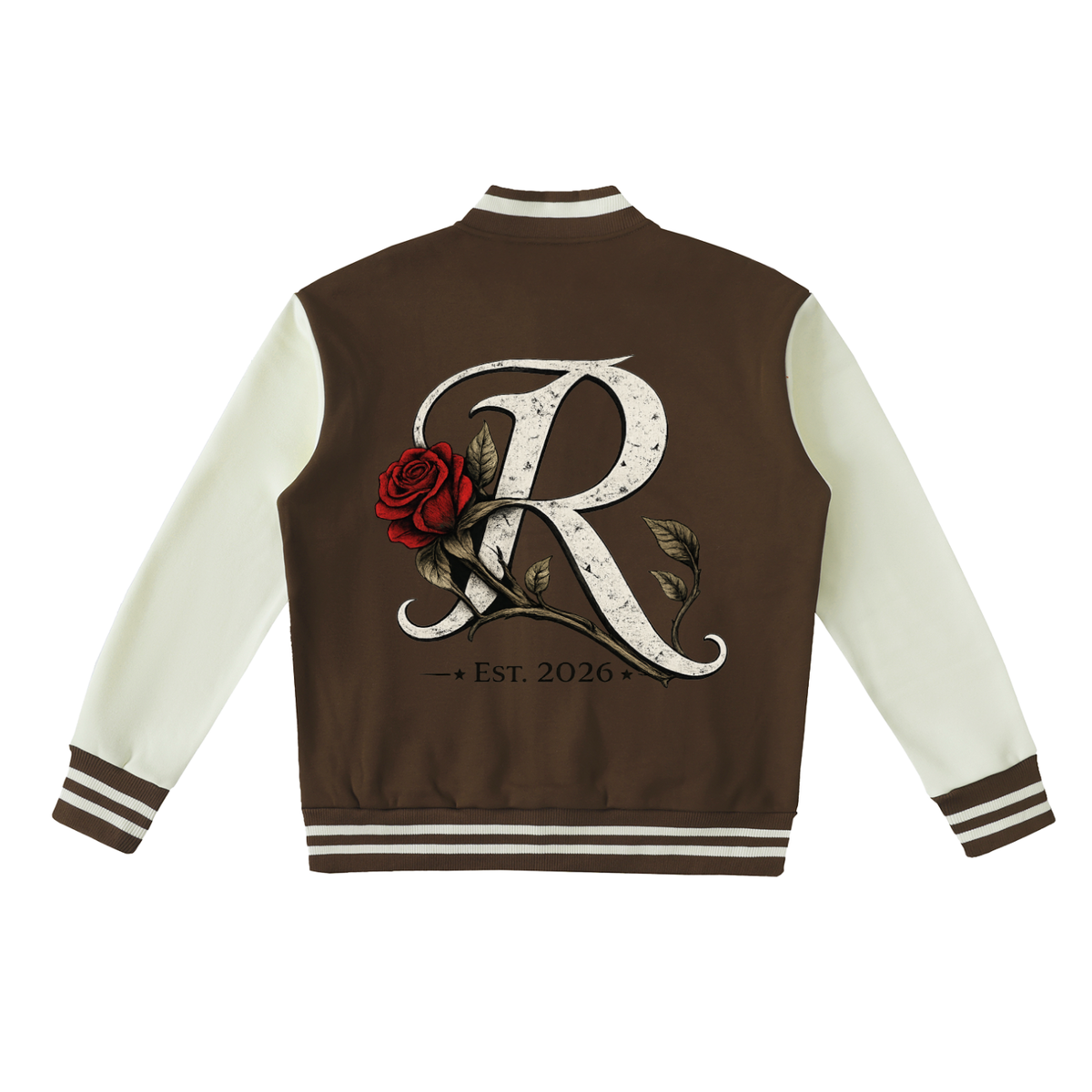 Two-Tone Fleeced Varsity Jacket