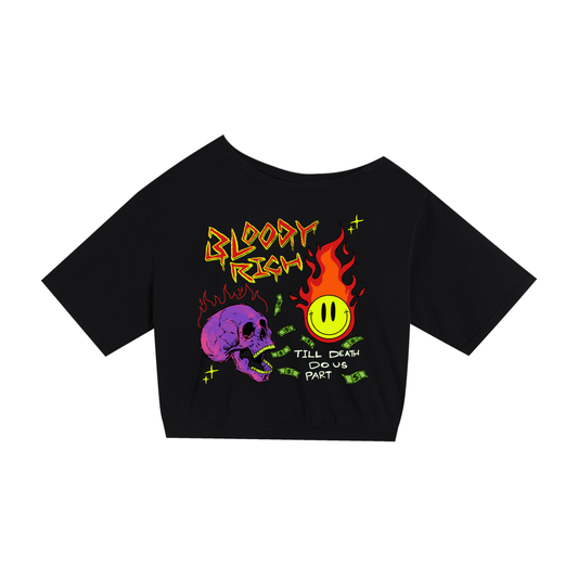 Til death do us Part Women's Shoulder Oversized Cotton T-Shirt