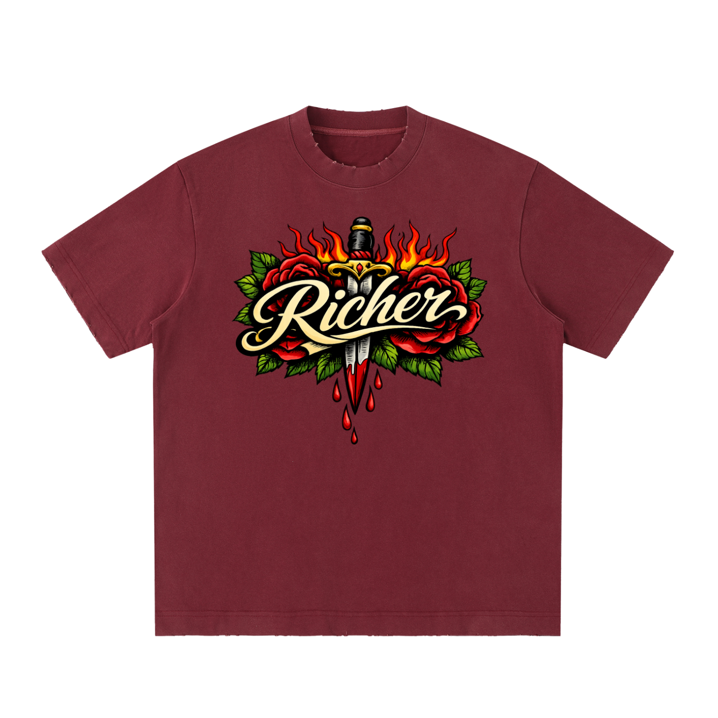Heavyweight Vintage Washed Frayed T-Shirt