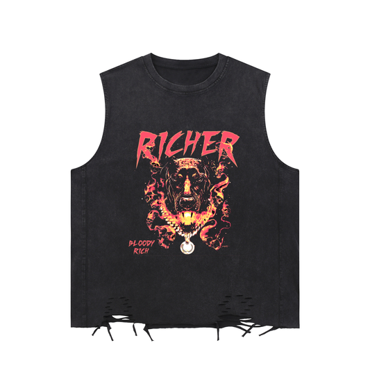Snow Washed Raw-Hem Tank Top