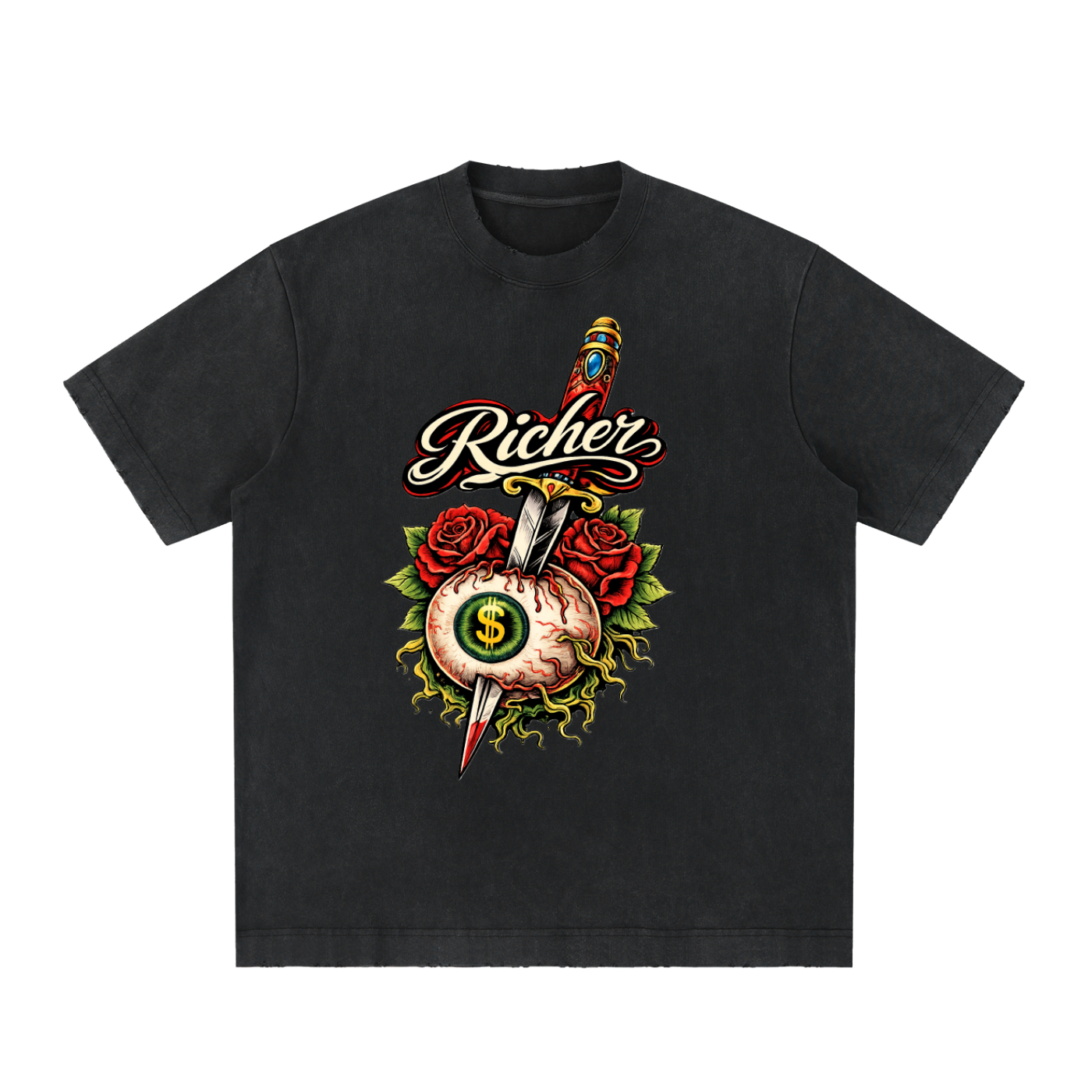 Heavyweight Vintage Washed Frayed T-Shirt