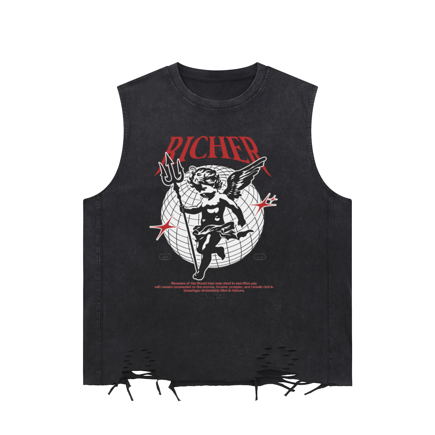 Snow Washed Raw-Hem Tank Top