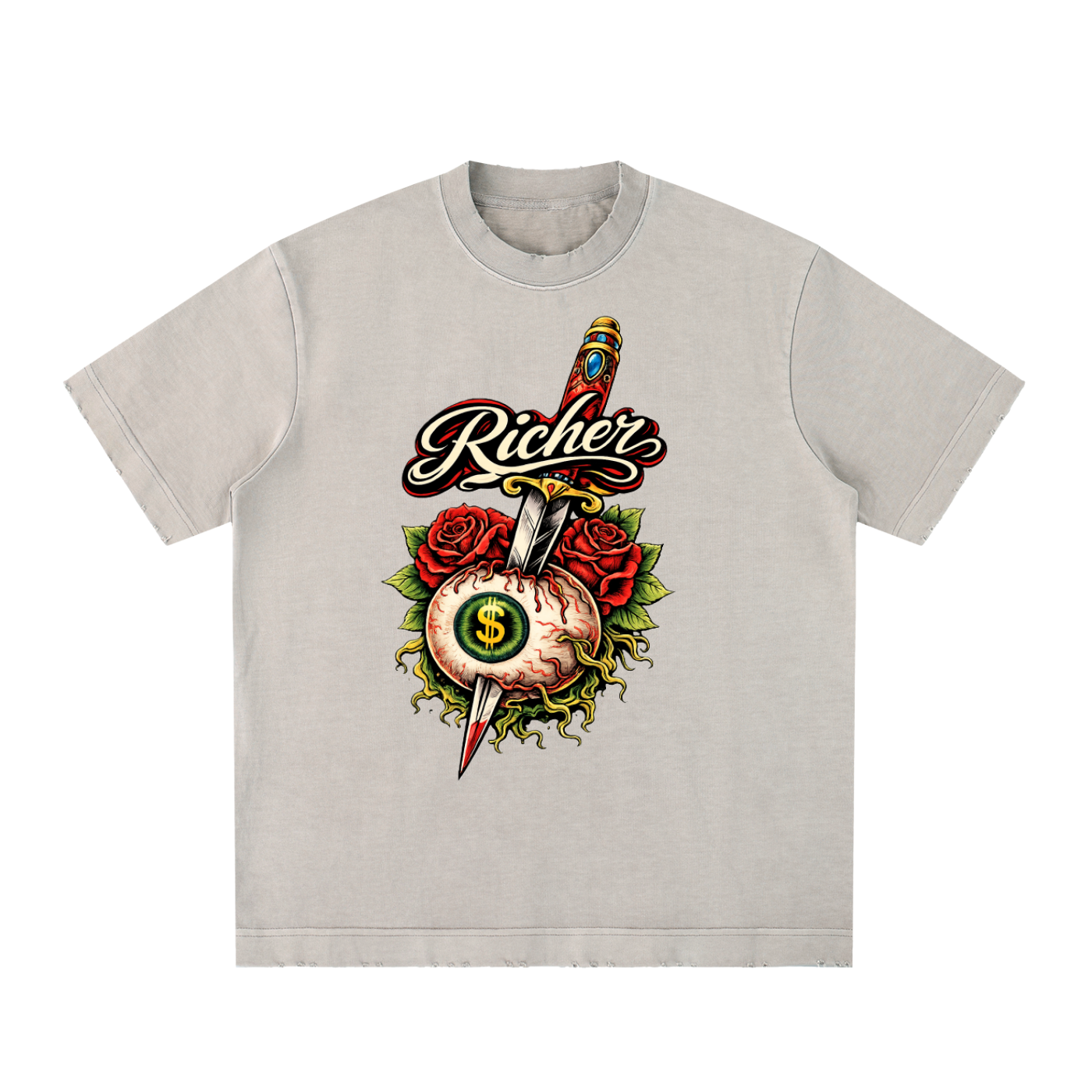 Heavyweight Vintage Washed Frayed T-Shirt