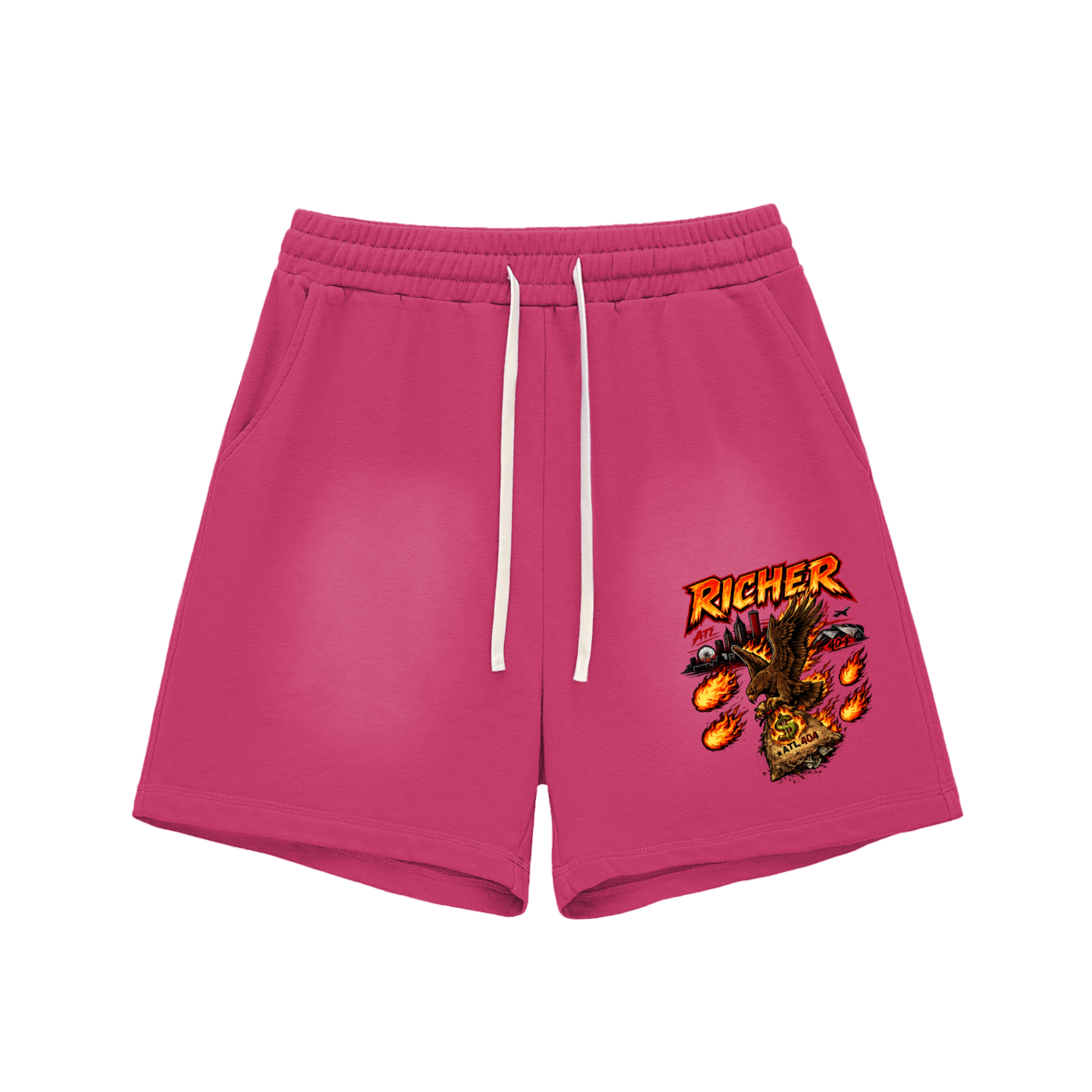 Sun Fade Raw Edge Cotton Shorts
