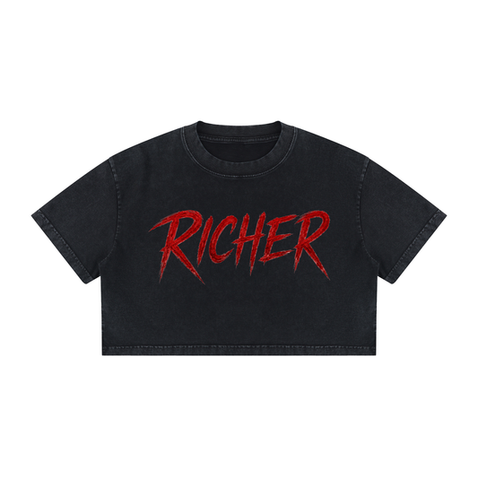 Women's Mineral Wash Cotton Crop T-Shirt