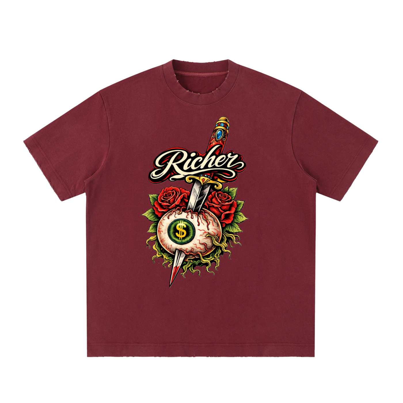 Heavyweight Vintage Washed Frayed T-Shirt