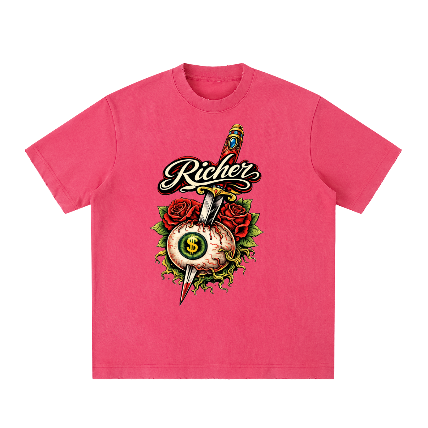 Heavyweight Vintage Washed Frayed T-Shirt