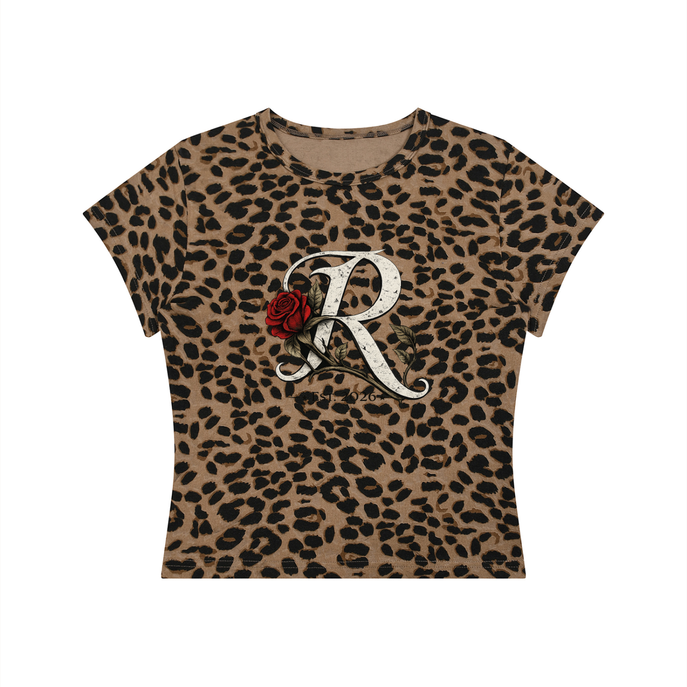 Women’s Leopard Print Crop T-Shirt