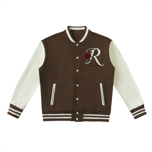 Two-Tone Fleeced Varsity Jacket