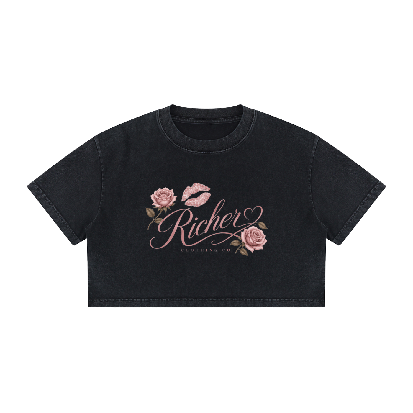 Women's Mineral Wash Cotton Crop T-Shirt