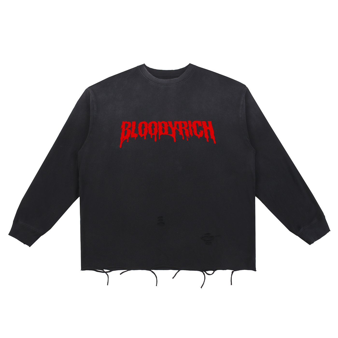 Snow Wash Raw Edge Cotton T-Shirt