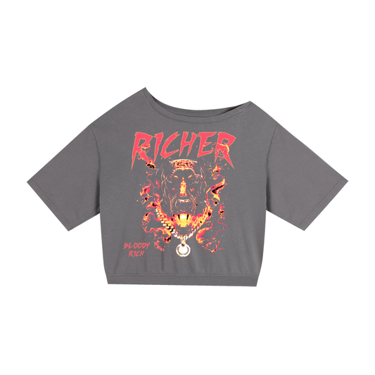 Rich Pedigree Shoulder Oversized Cotton T-Shirt