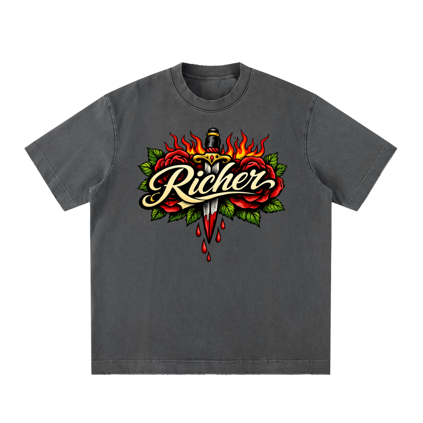 Heavyweight Vintage Washed Frayed T-Shirt