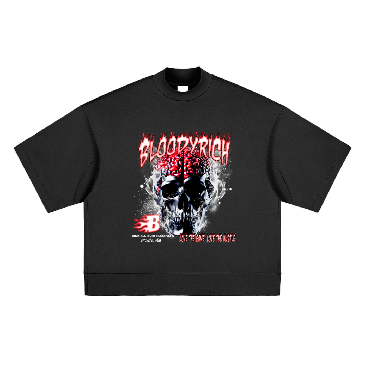 Paid In Full Heavyweight Oversized Mock Neck T-shirt