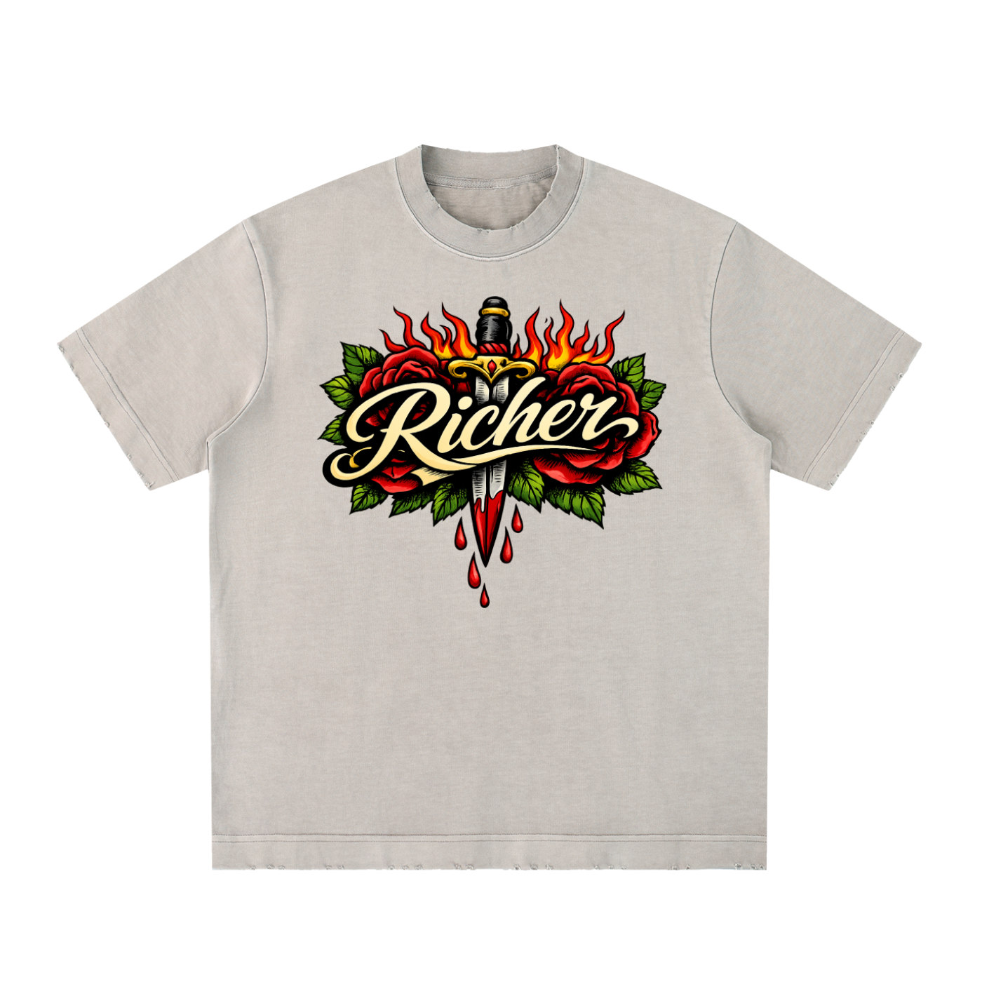 Heavyweight Vintage Washed Frayed T-Shirt