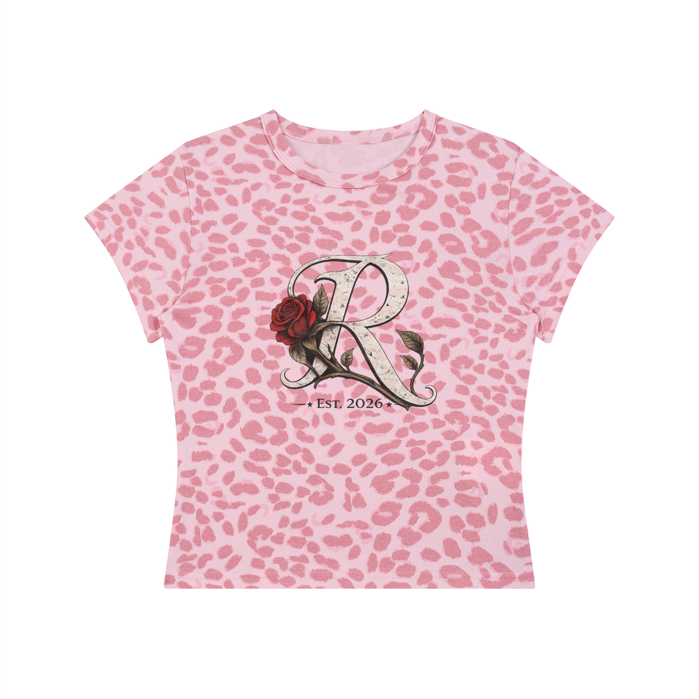 Women’s Leopard Print Crop T-Shirt