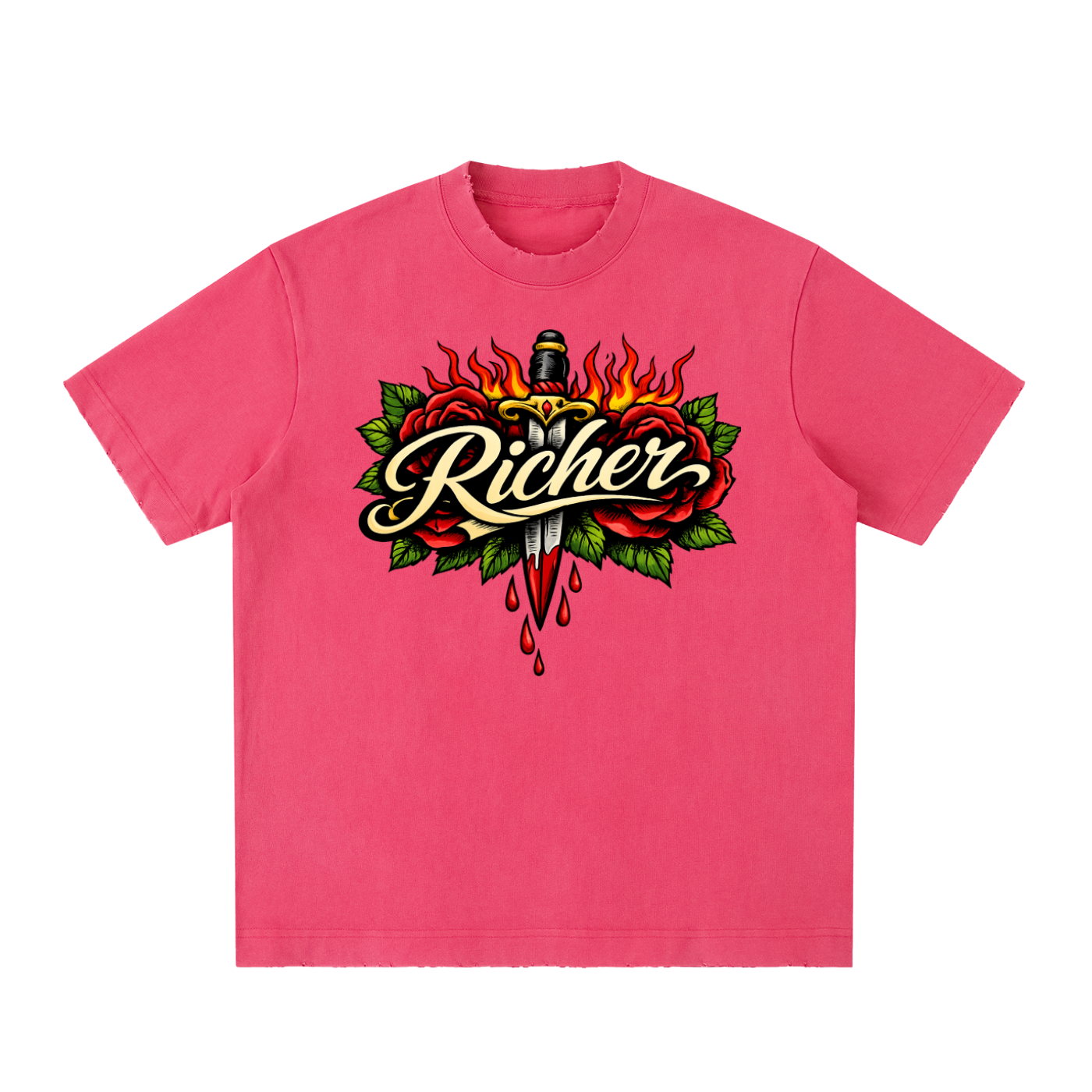 Heavyweight Vintage Washed Frayed T-Shirt
